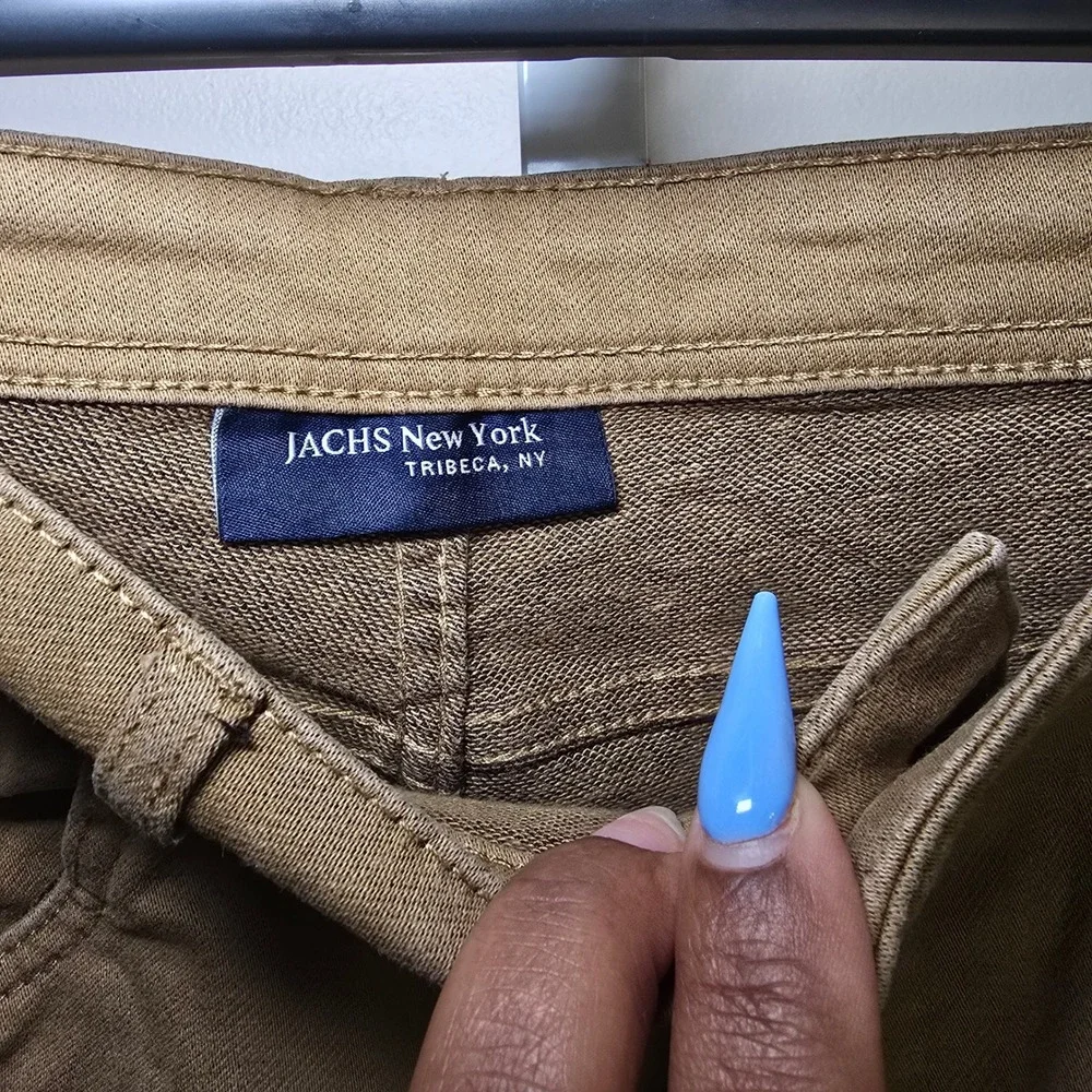 Jachs New York Mens Khaki Stretch Chino Pants 33x32 Tan E-127-P10